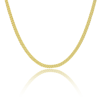 Corrente Grumet Flat (4mm) Banhada a Ouro 18K