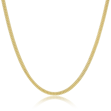 Corrente Lacraia (4mm) Banhado a Ouro 18K