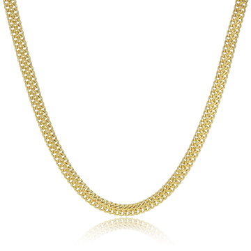 Corrente Lacraia (7mm) Banhado a Ouro 18K