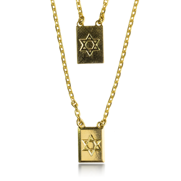 Escapulário Estrela de Davi - Banhado a Ouro 18K