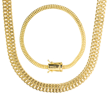 KIT Corrente + Pulseira Lacraia 7mm - Banhado a Ouro 18k