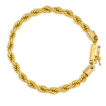 Pulseira Cordão Baiano (6mm) Banhada a Ouro 18K