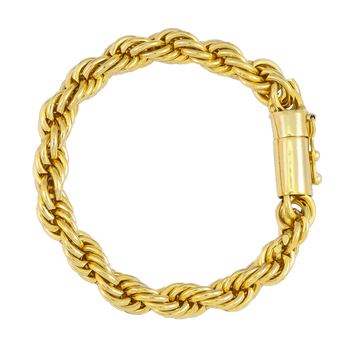 Pulseira Cordão Baiano (8mm) Banhada a Ouro 18K