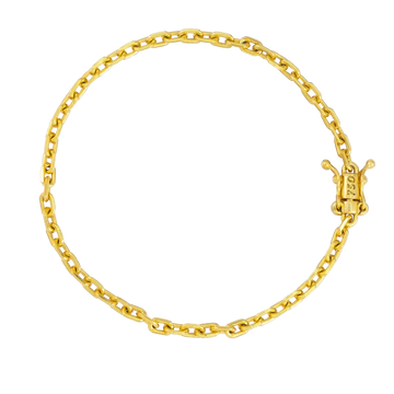 Pulseira Cadeado (3mm) Banhado a Ouro 18K