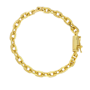Pulseira Cadeado (6mm) Banhada a Ouro 18K
