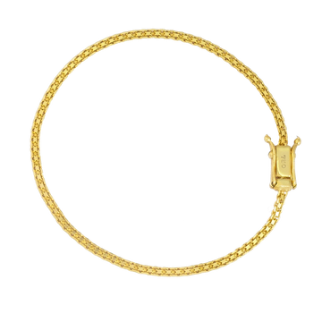 Pulseira Cadeado Duplo 3mm Banhado a Ouro 18K