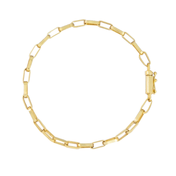 Pulseira Tijolinho Alongado (3mm) Banhado a Ouro 18K