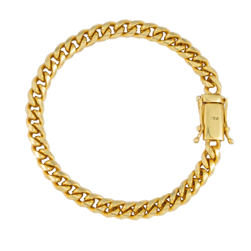 Pulseira Cuban (6.5mm) Banhada a Ouro 18K
