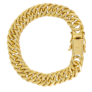 Pulseira Grumet Dupla (13mm) Banhada a Ouro 18K