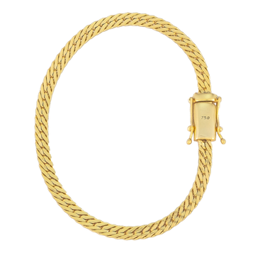 Pulseira Grumet Flat (4mm) Banhada a Ouro 18K