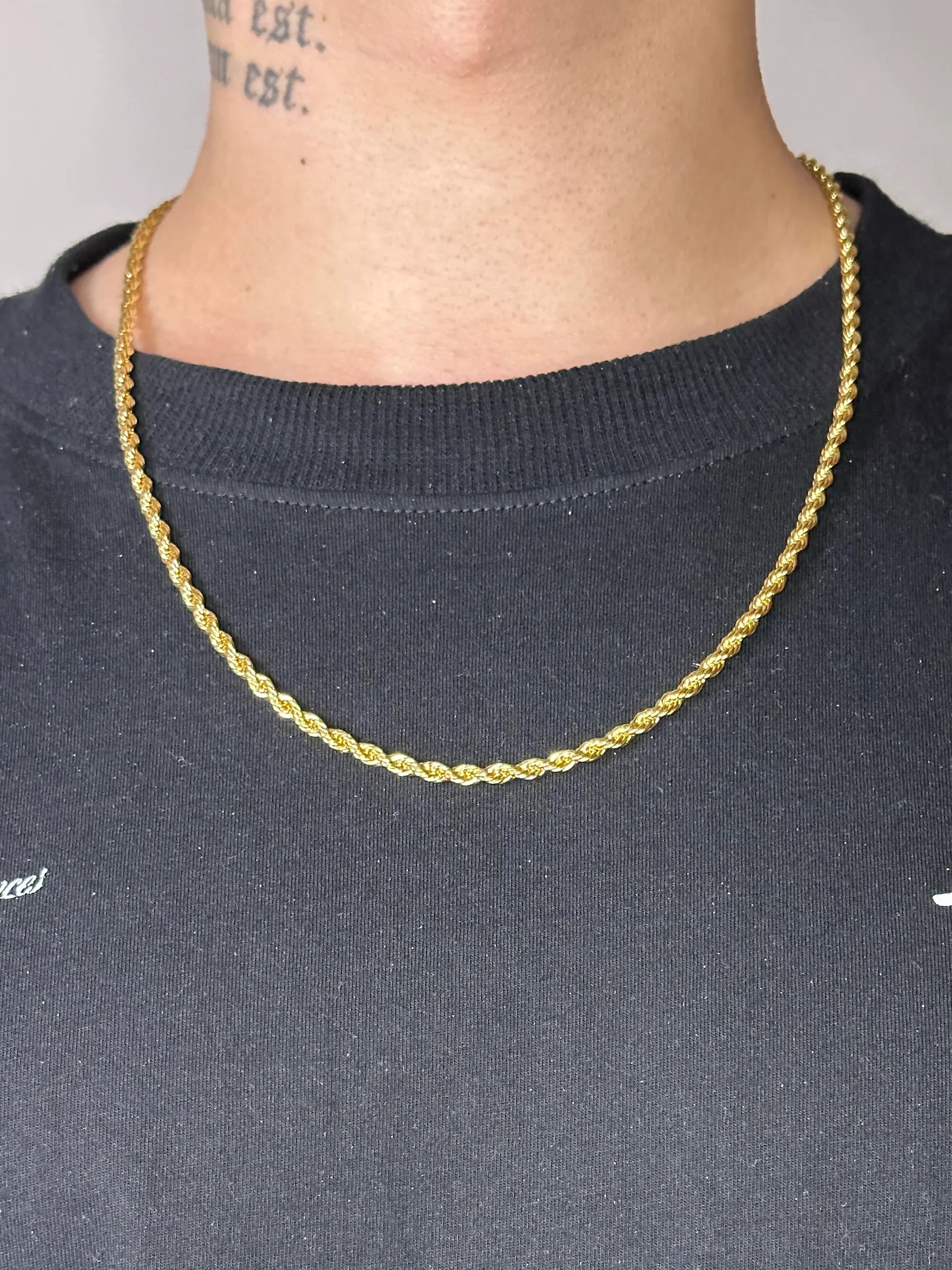 Corrente Cordão Baiano (4mm) Banhado a Ouro 18K