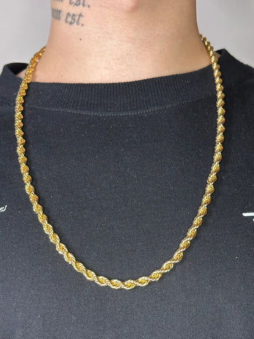 Corrente Cordão Baiano (6mm) Banhada a Ouro 18K