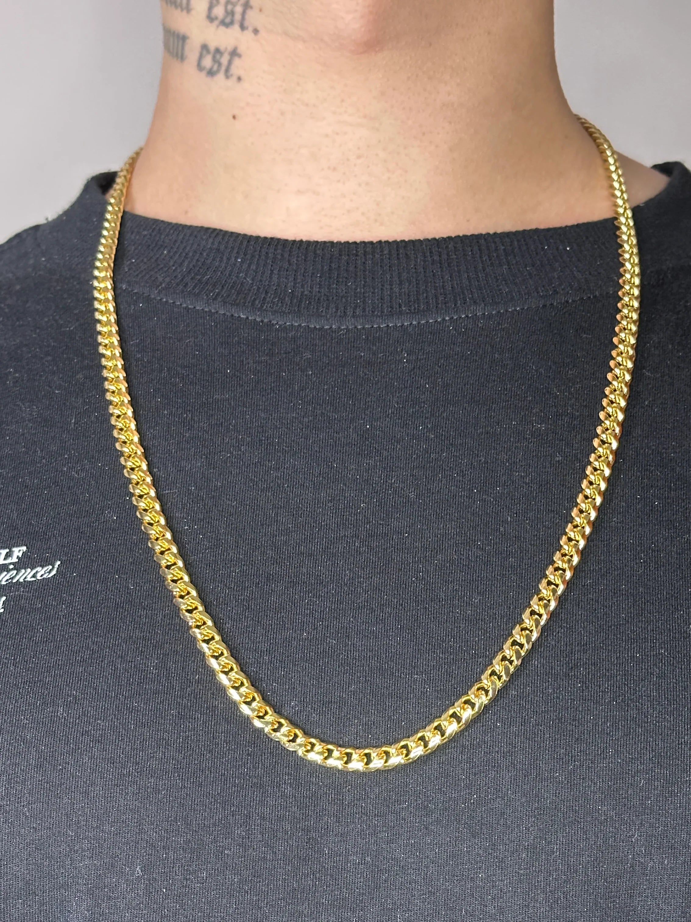 Corrente Cuban (6.5mm) Banhado a Ouro 18K