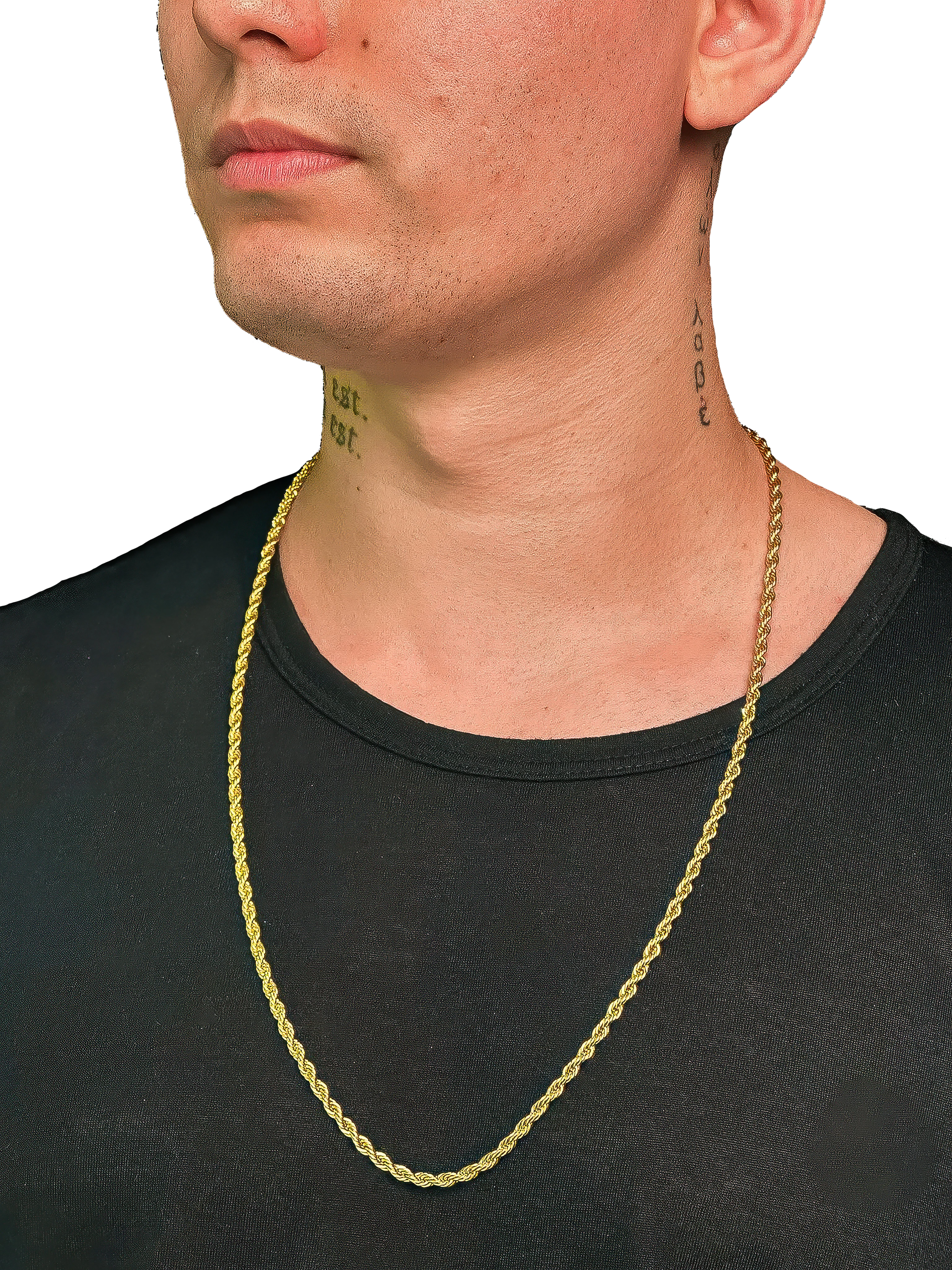 Corrente Cordão Baiano (4mm) Banhado a Ouro 18K