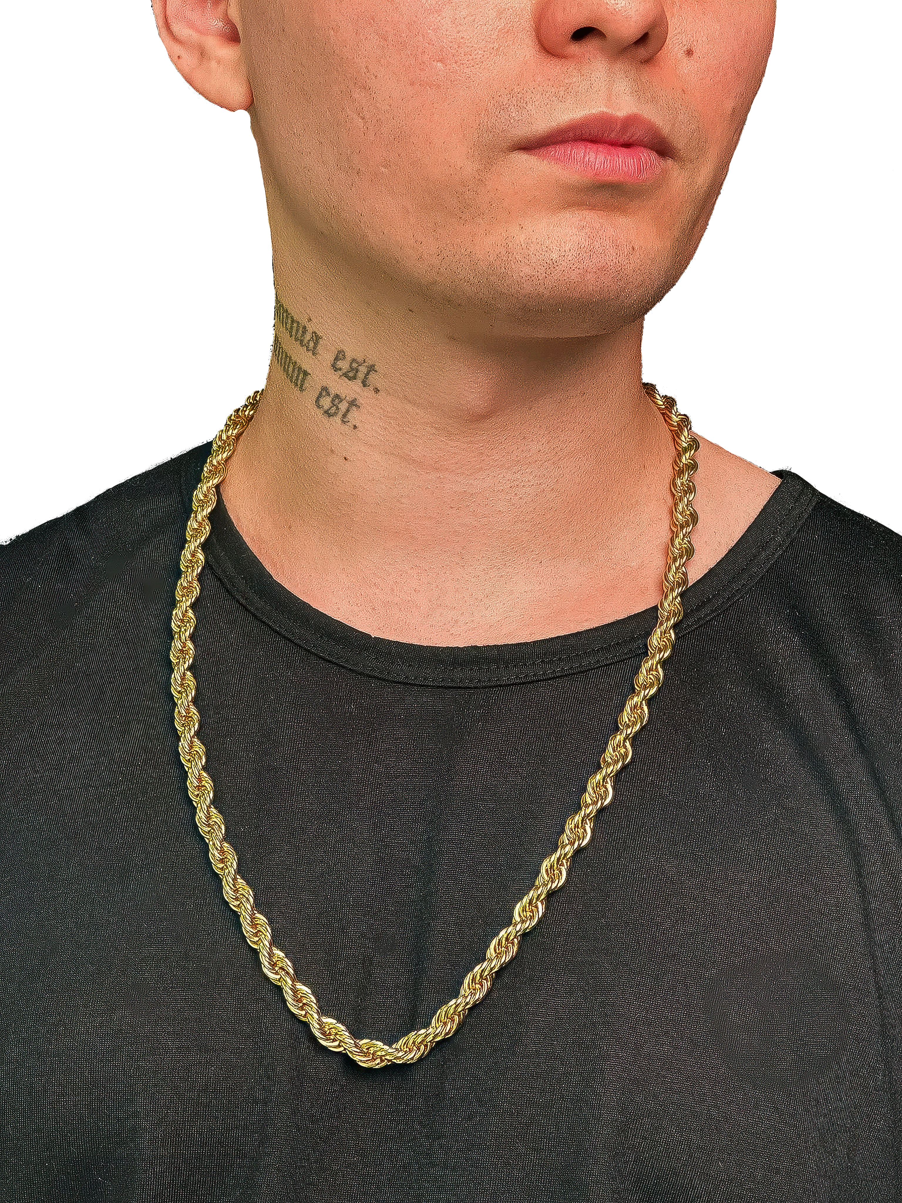 Corrente Cordão Baiano (8mm) Banhada a Ouro 18K