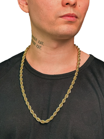 Corrente Cordão Baiano (8mm) Banhada a Ouro 18K