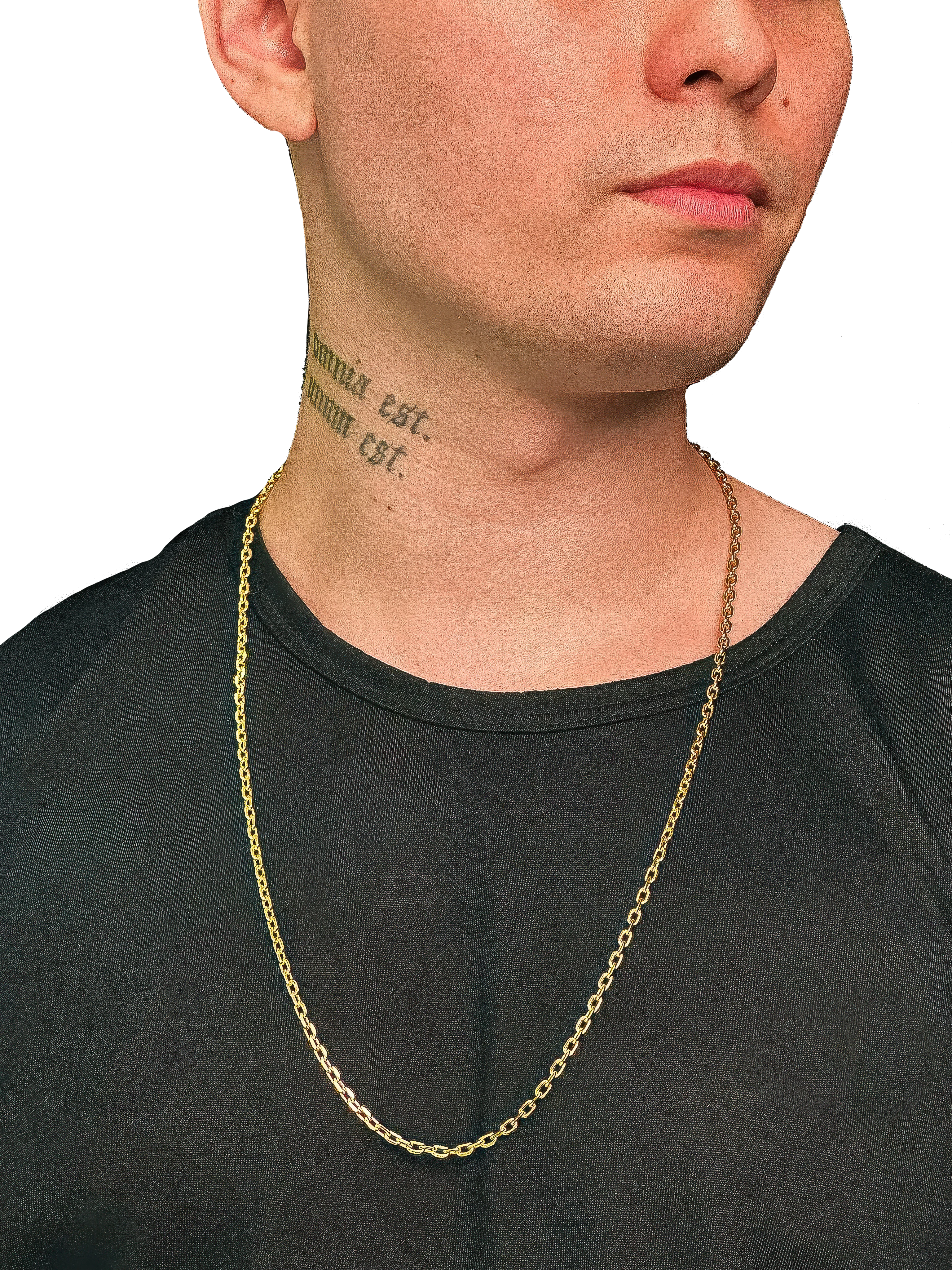 Corrente Cadeado (3mm) Banhado a Ouro 18K