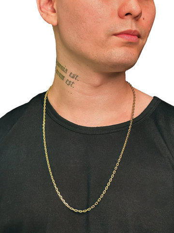 Corrente Cadeado (3mm) Banhado a Ouro 18K