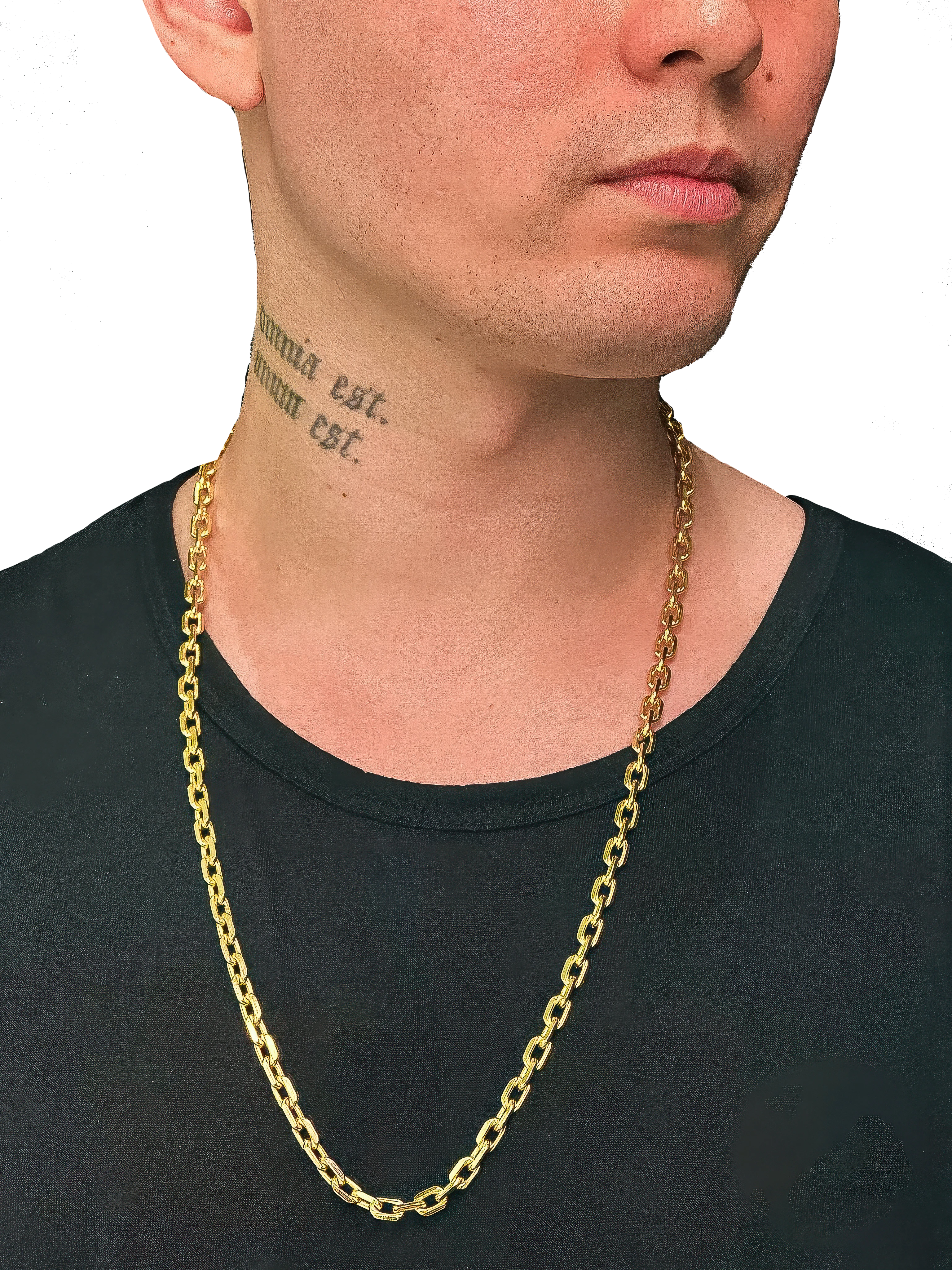 Corrente Cadeado (6mm) Banhada a Ouro 18K