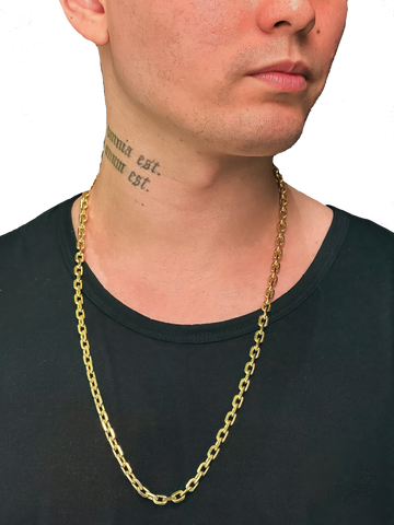 Corrente Cadeado (6mm) Banhada a Ouro 18K