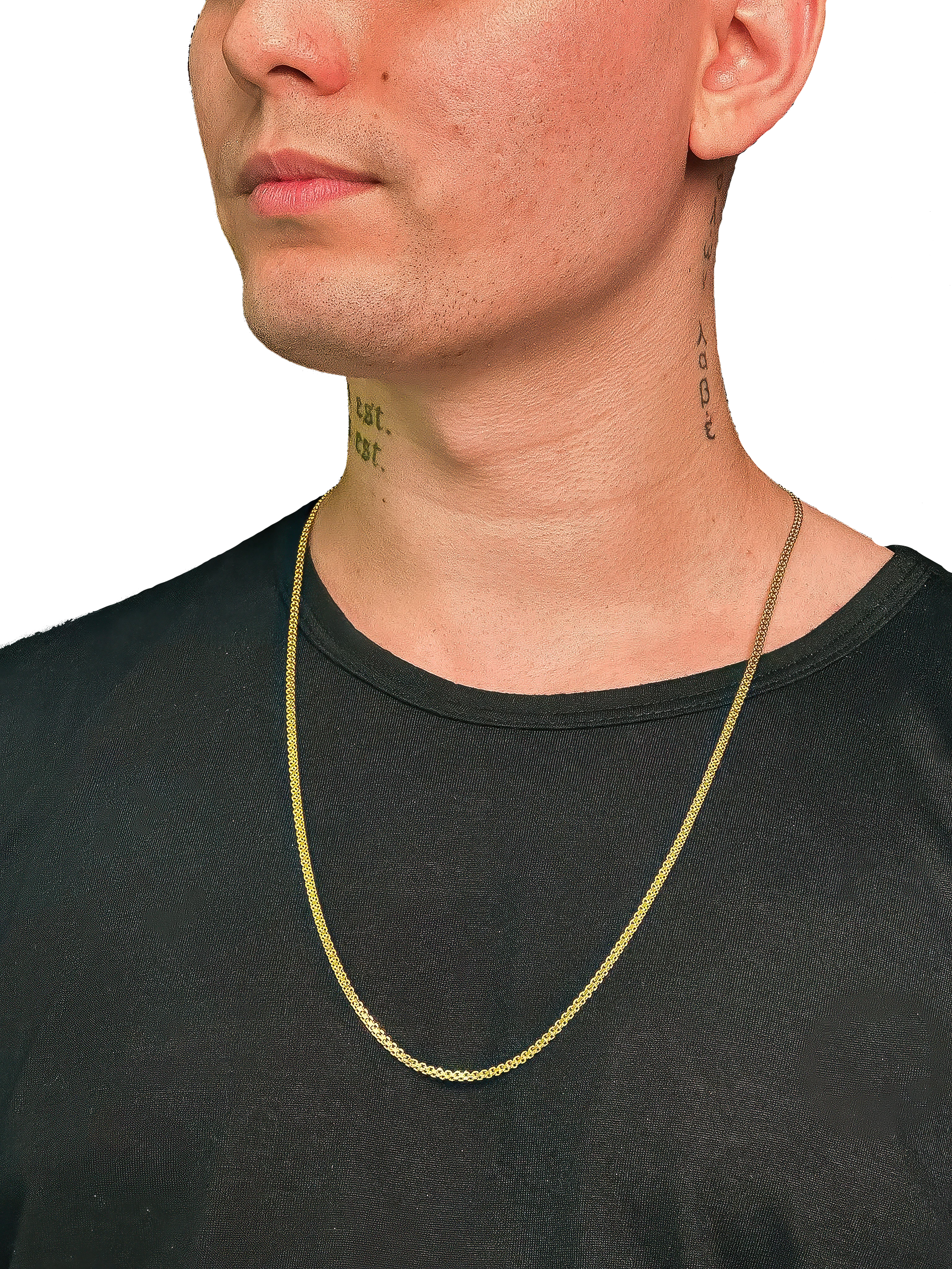 Corrente Cadeado Duplo 3mm Banhado a Ouro 18K