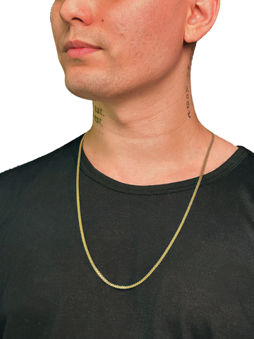 Corrente Cadeado Duplo 3mm Banhado a Ouro 18K