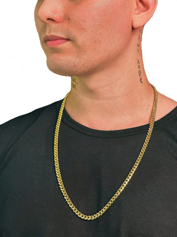 Corrente Cuban (6.5mm) Banhado a Ouro 18K