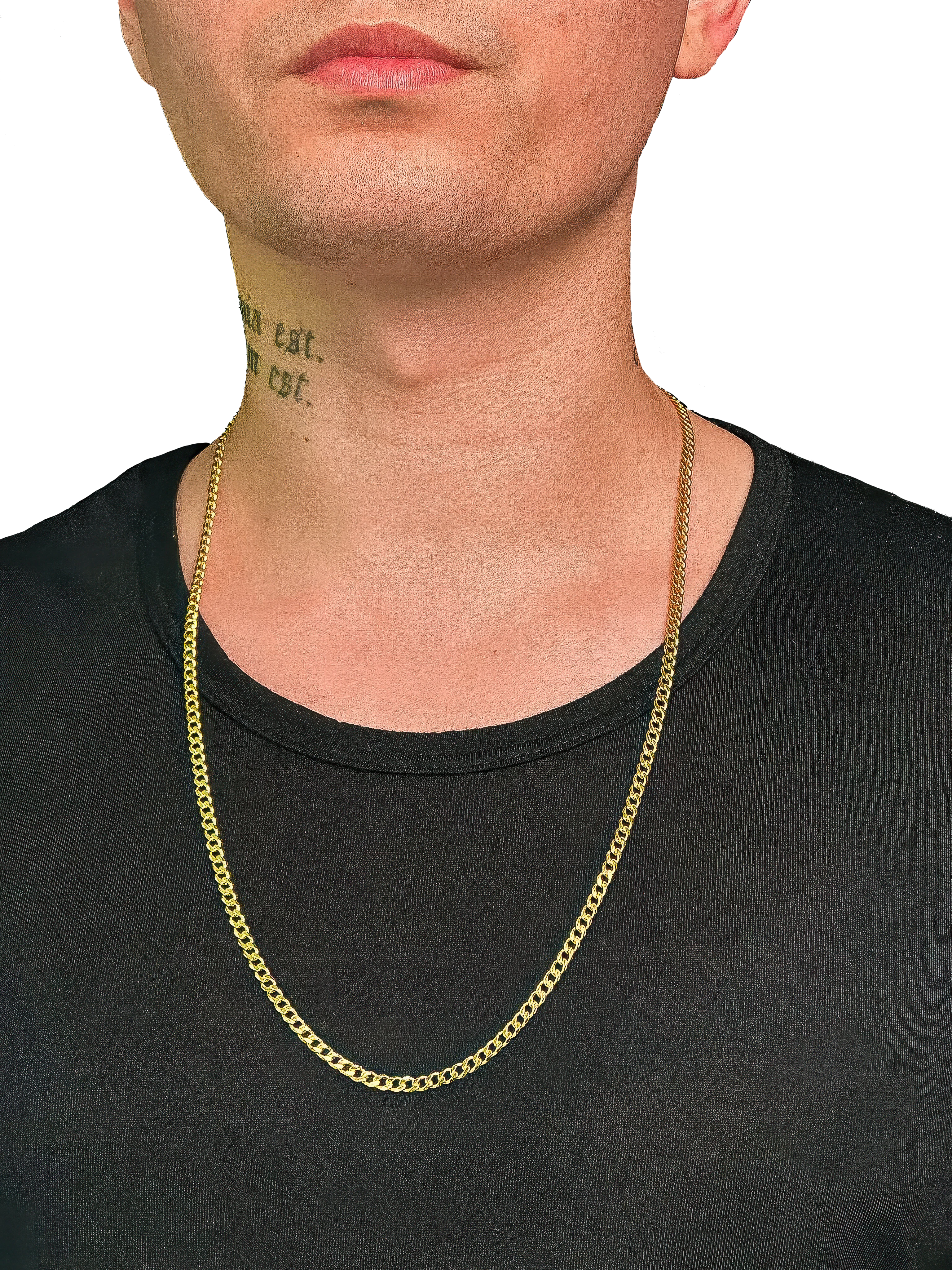 KIT Corrente + Pulseira Grumet 4mm - Banhado a Ouro 18k