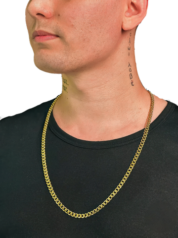 Corrente Grumet (6mm) Banhada a Ouro 18K