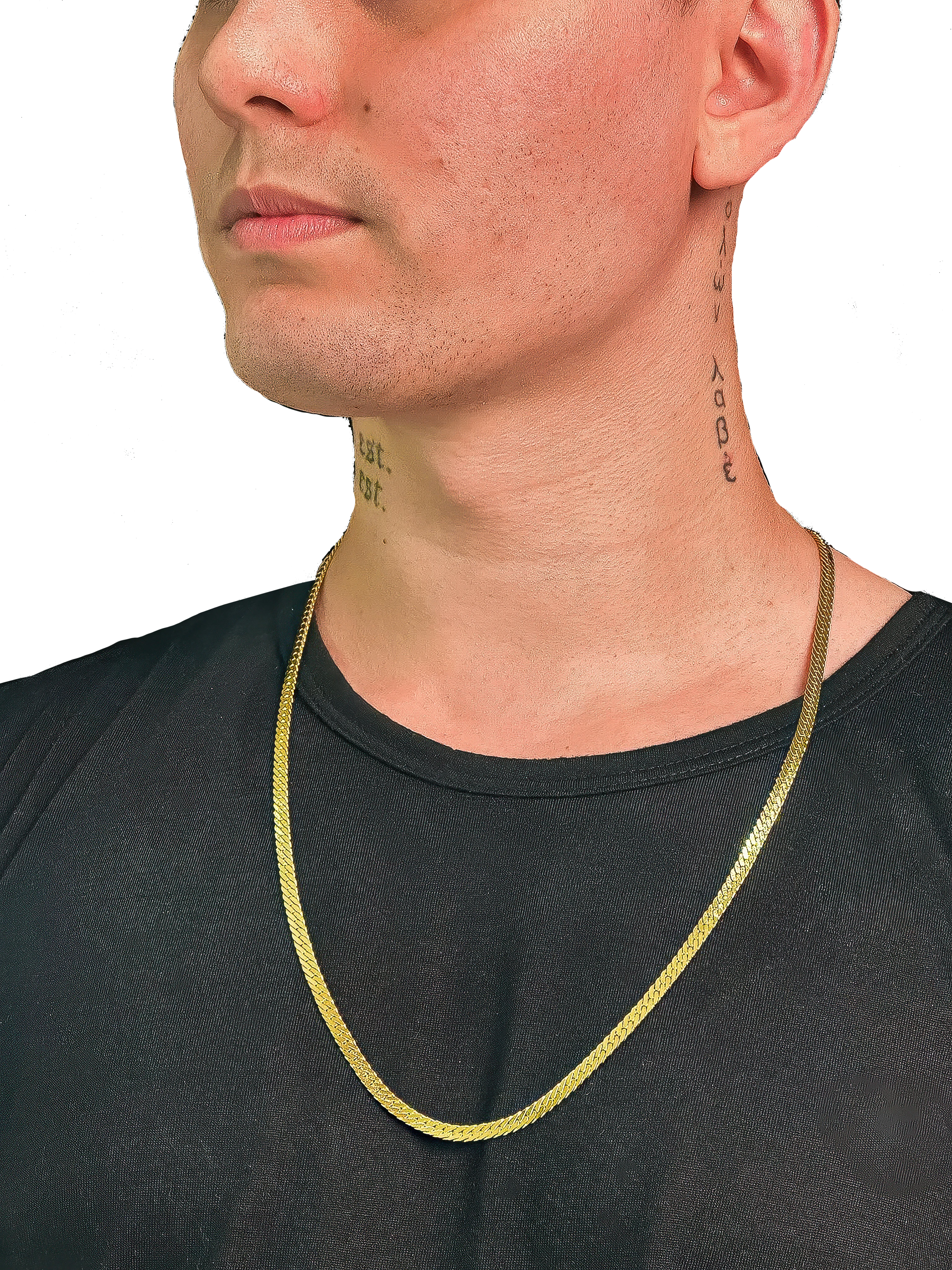 Corrente Grumet Flat (4mm) Banhada a Ouro 18K