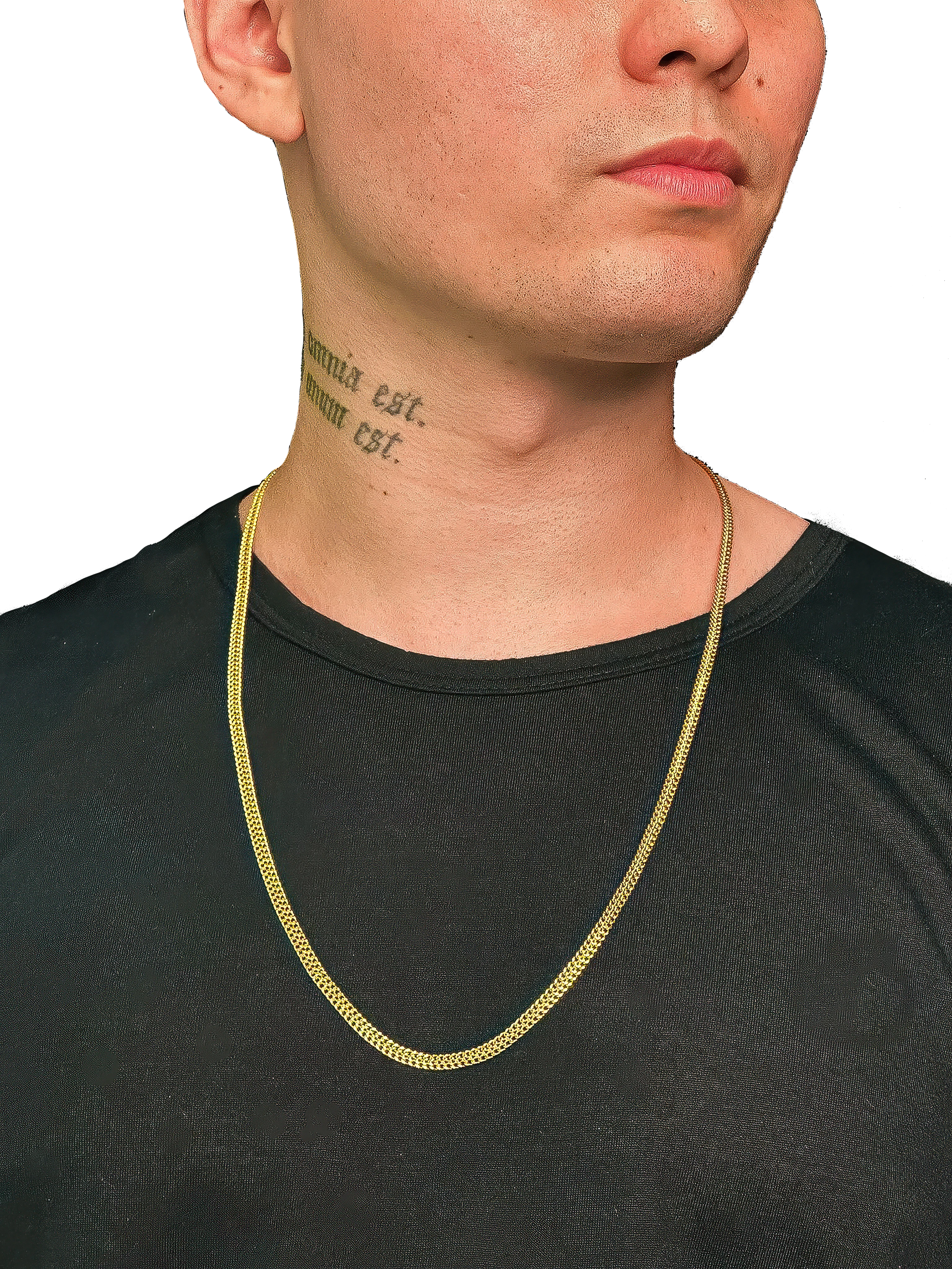 Corrente Lacraia (4mm) Banhado a Ouro 18K