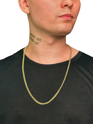 Corrente Lacraia (4mm) Banhado a Ouro 18K