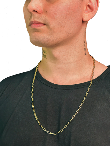 Corrente Meia Cana (5mm) Banhado a Ouro 18K