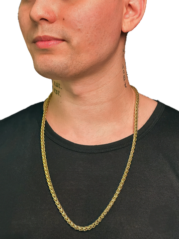 Corrente Peruana (6mm) Banhada a Ouro 18K
