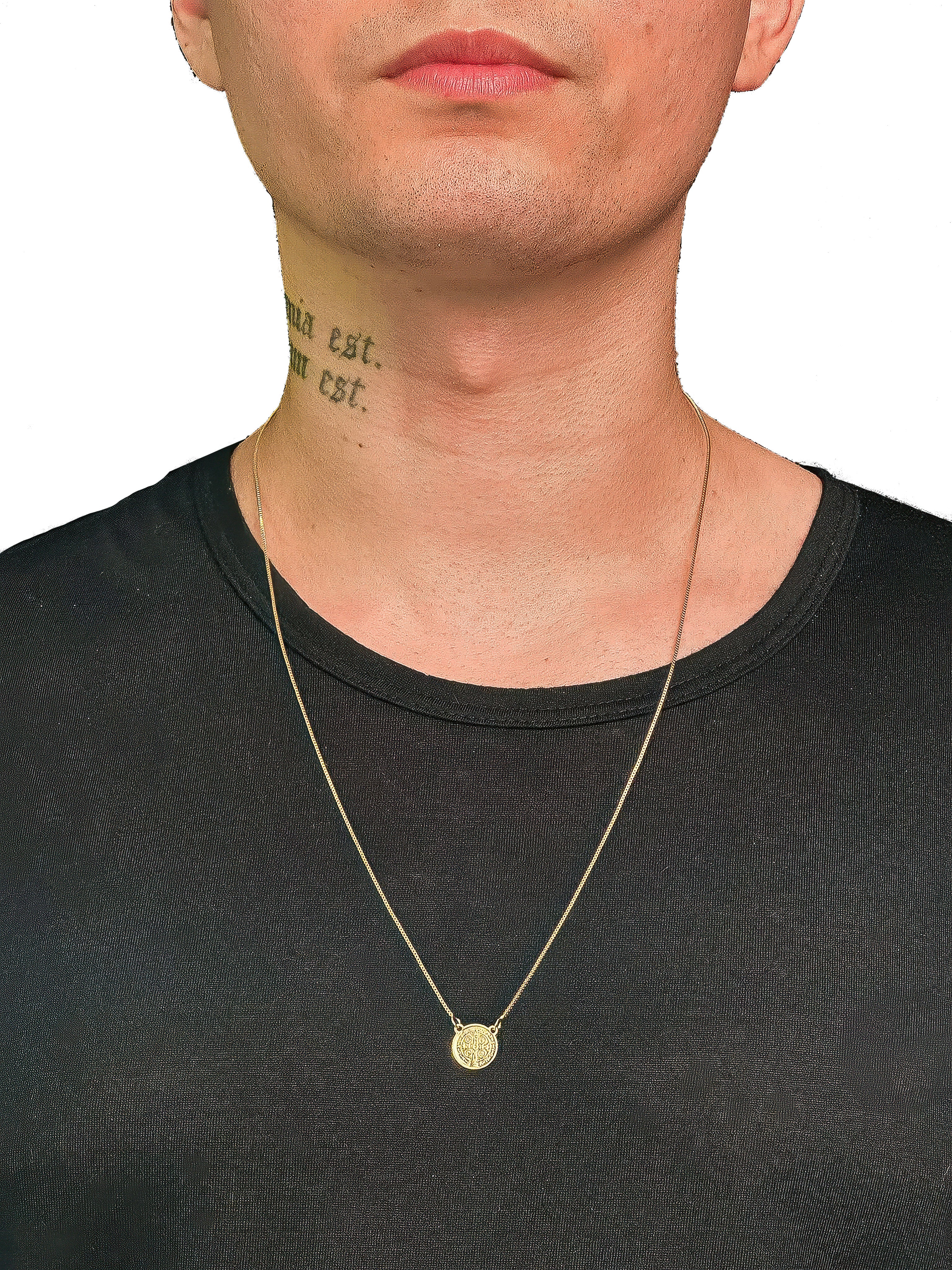 Escapulário Cadeado São Bento - Banhado a Ouro 18K