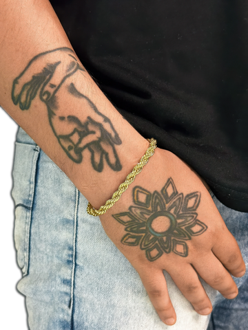 Pulseira Cordão Baiano (6mm) Banhada a Ouro 18K