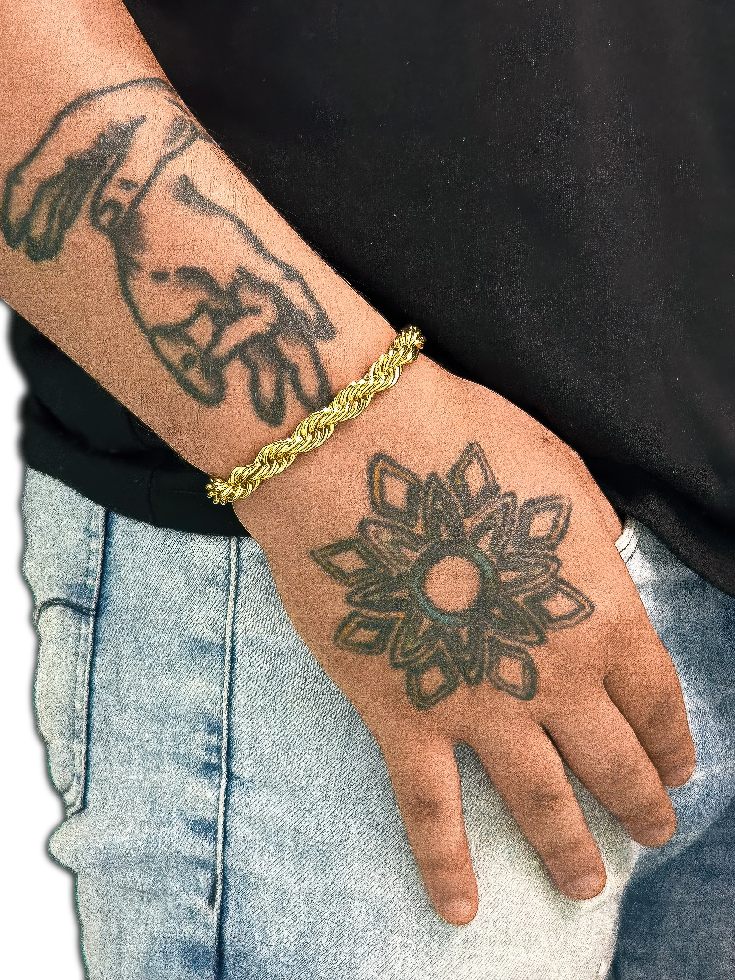 Pulseira Cordão Baiano (8mm) Banhada a Ouro 18K