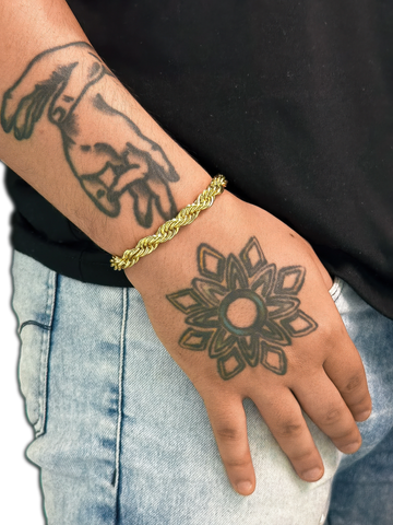 Pulseira Cordão Baiano (8mm) Banhada a Ouro 18K