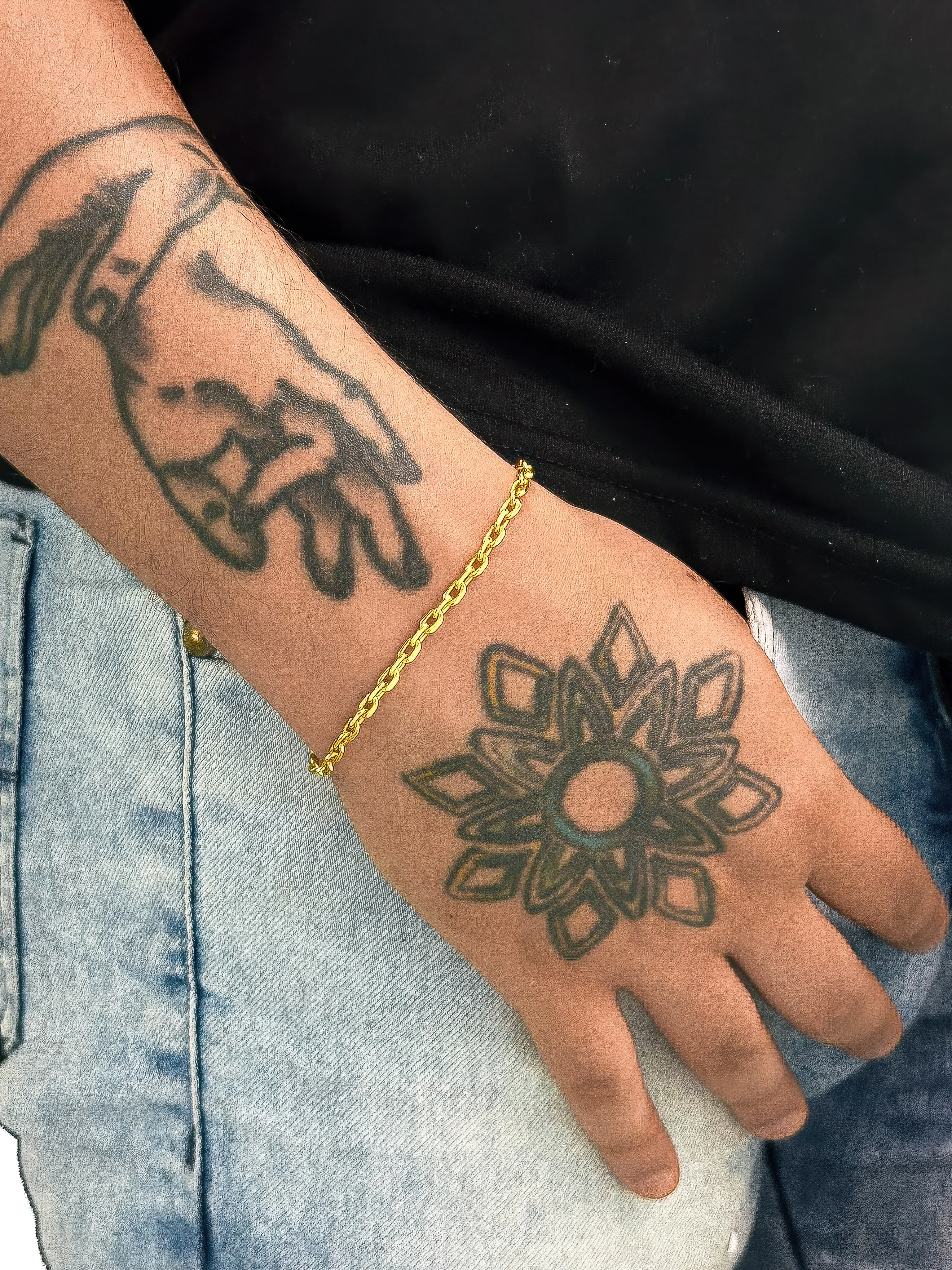 Pulseira Cadeado (3mm) Banhado a Ouro 18K