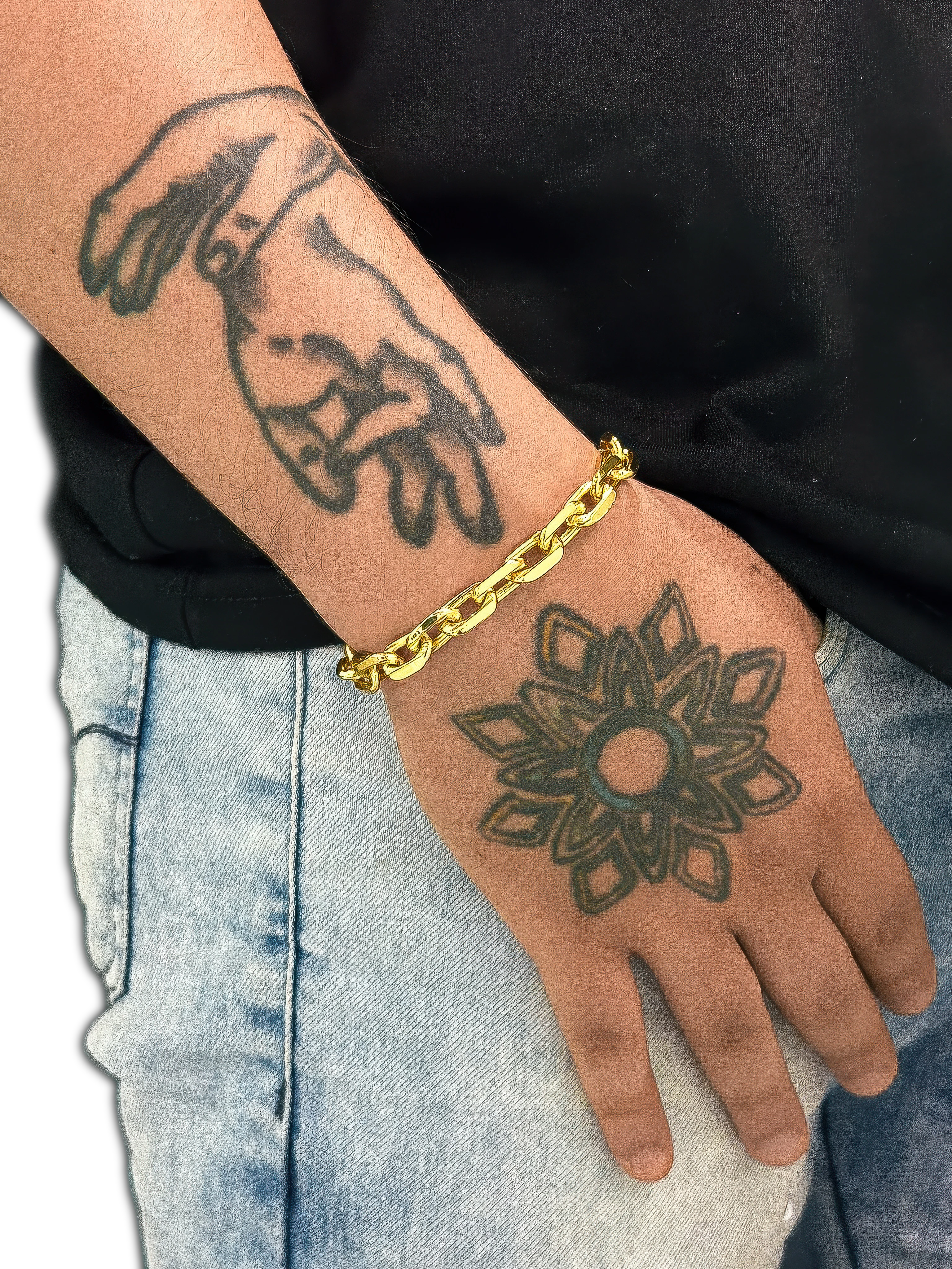 Pulseira Cadeado (9mm) Banhada a Ouro 18K