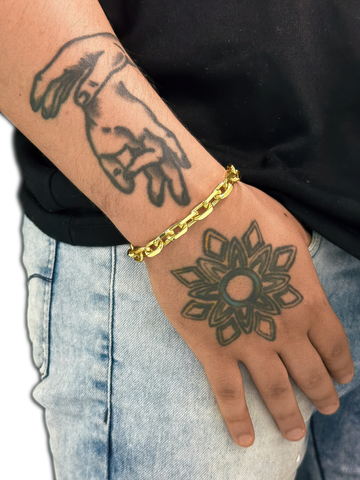 Pulseira Cadeado (9mm) Banhada a Ouro 18K