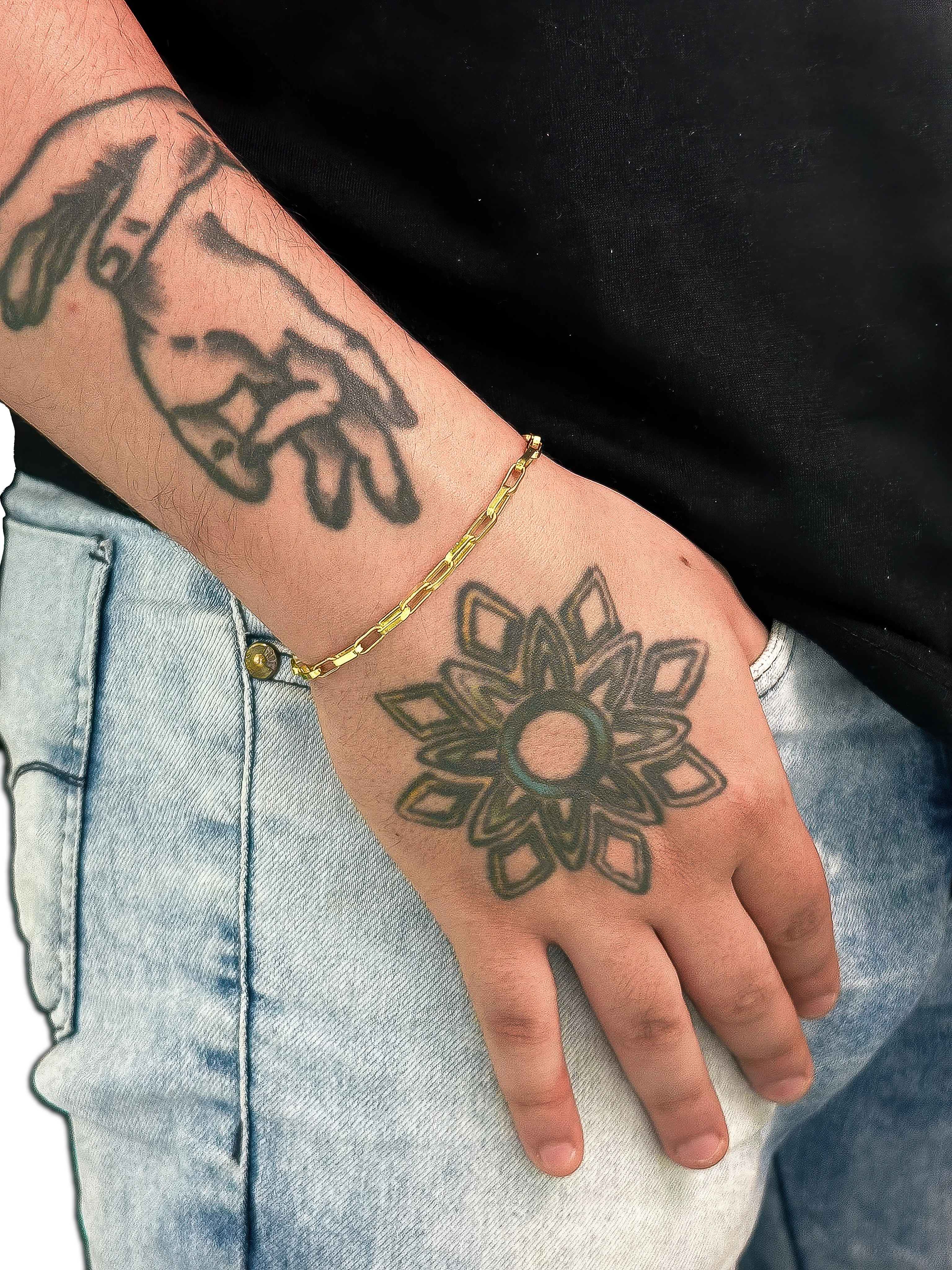 Pulseira Tijolinho Alongado (3mm) Banhado a Ouro 18K