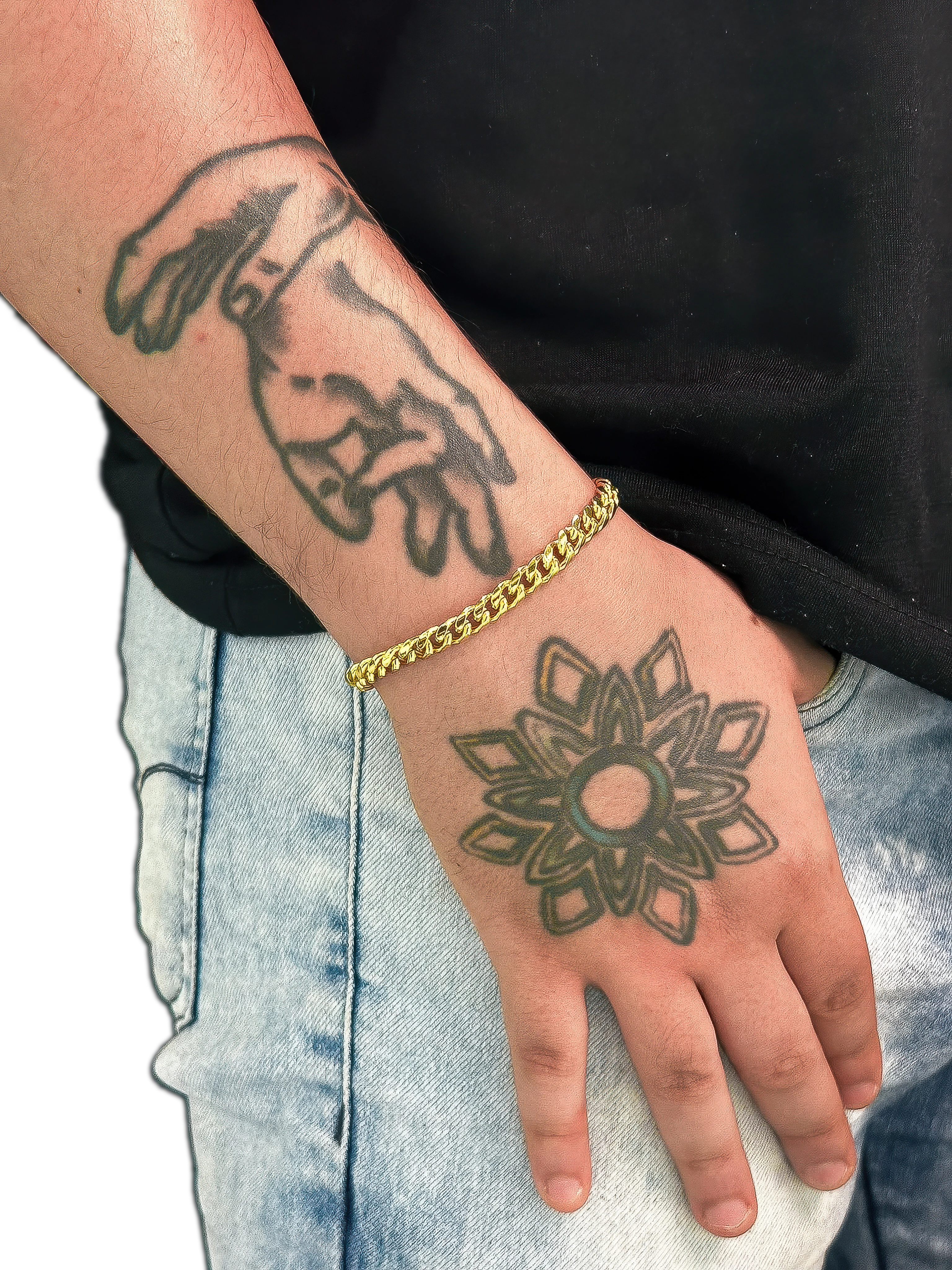 Pulseira Cuban (6.5mm) Banhada a Ouro 18K