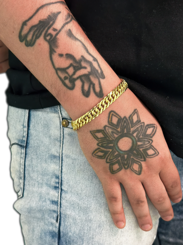 Pulseira Grumet Dupla (10mm) Banhada a Ouro 18K