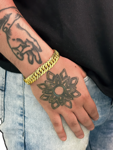 Pulseira Grumet Dupla (13mm) Banhada a Ouro 18K