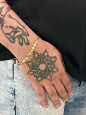 Pulseira Grumet Flat (4mm) Banhada a Ouro 18K