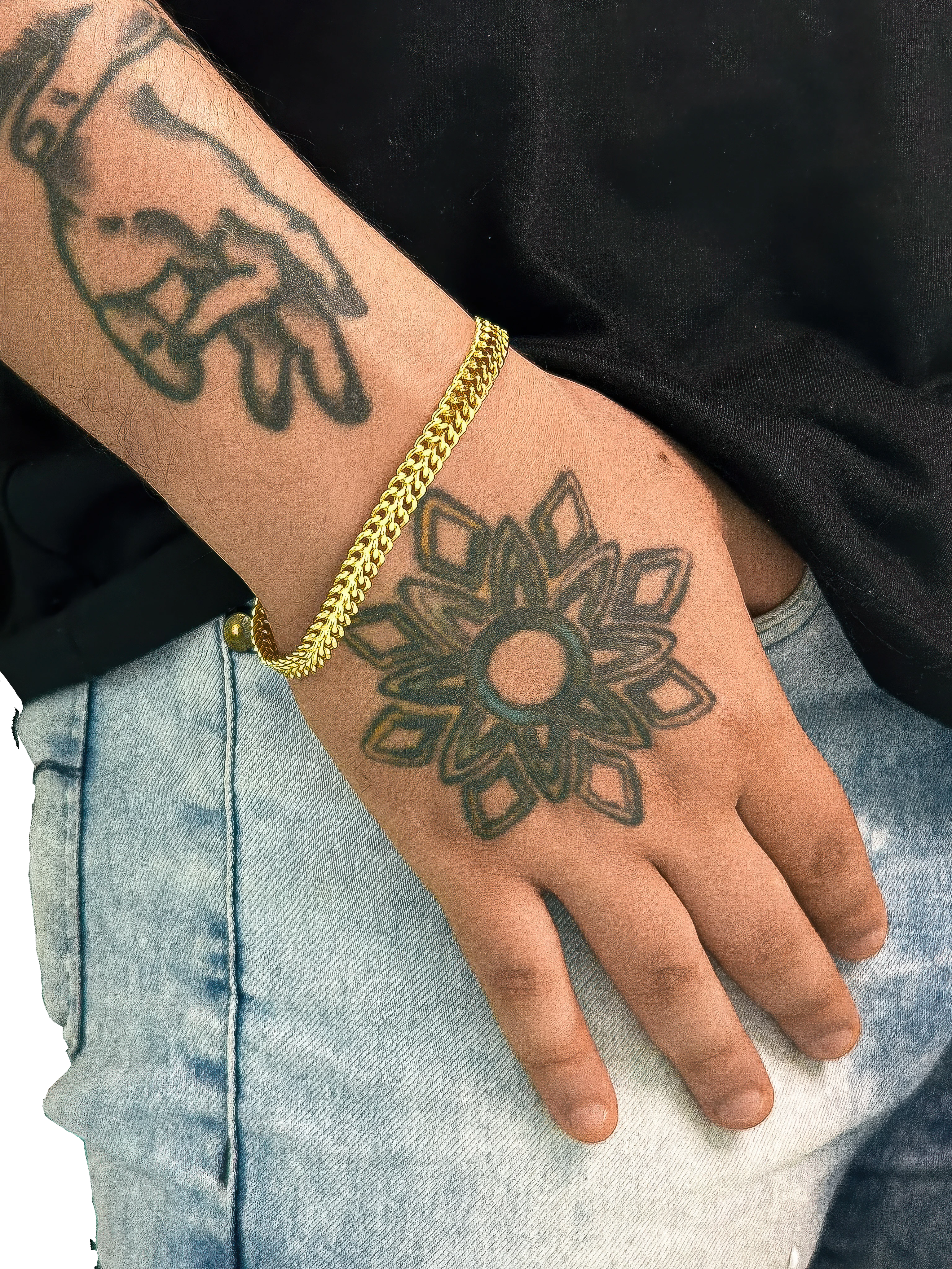 Pulseira Lacraia (7mm) Banhado a Ouro 18K