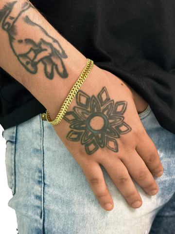 Pulseira Lacraia (7mm) Banhado a Ouro 18K