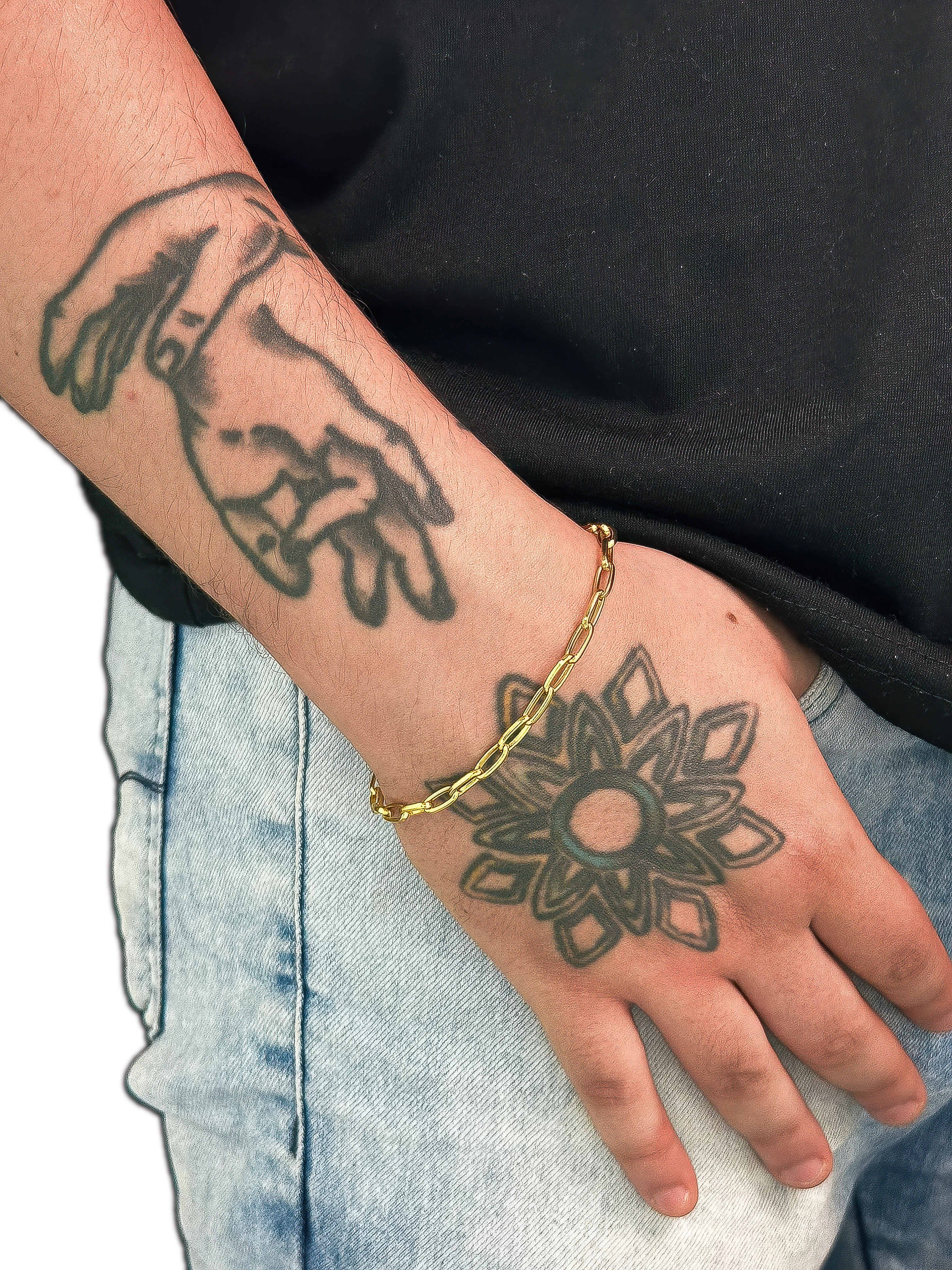 Pulseira Meia Cana (5mm) Banhado a Ouro 18K