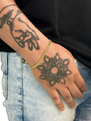 Pulseira Oitinho (4mm) Banhada a Ouro 18K